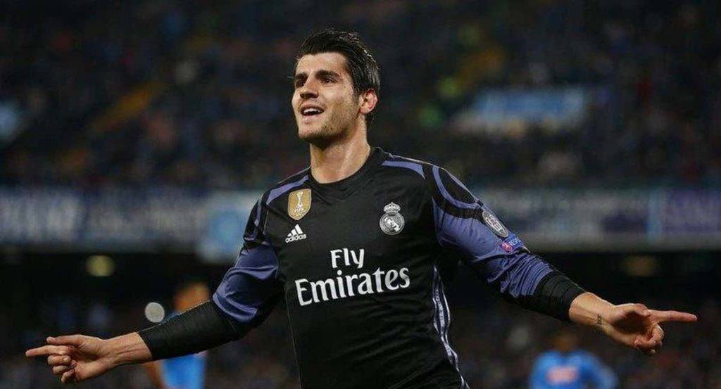 Morata, con el Real Madrid.