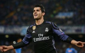 Morata, con el Real Madrid.