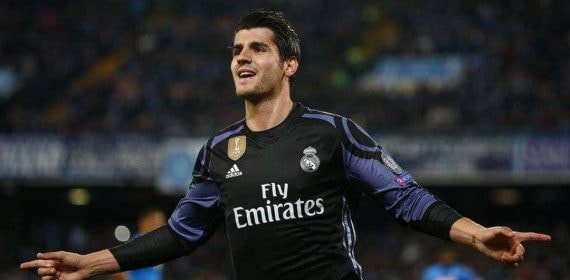Morata, con el Real Madrid.