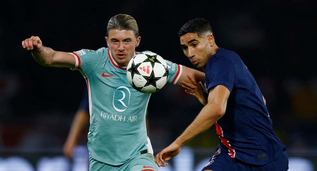 Partido de Champions League entre Atlético de Madrid y PSG.