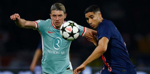 Partido de Champions League entre Atlético de Madrid y PSG.