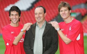 Rafa Benítez, en la presentación de Luis García y Xabi Alonso.