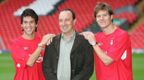 Rafa Benítez, en la presentación de Luis García y Xabi Alonso.