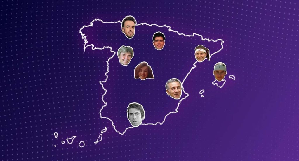 El mapa del callejero de los deportistas españoles históricos.