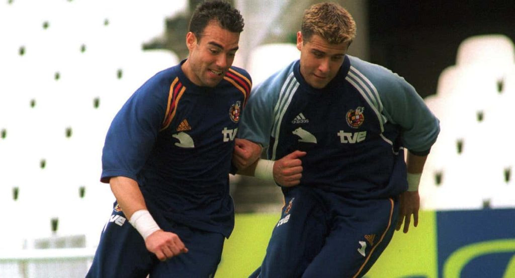 César Laínez (izquierda), junto a Dani Aranzubia.