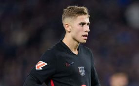 Fermín, durante el partido del Barça contra la Real Sociedad.