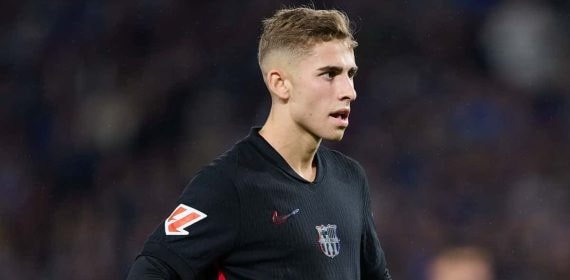 Fermín, durante el partido del Barça contra la Real Sociedad.