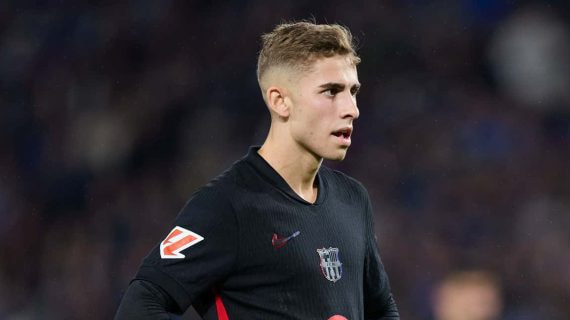 Fermín, durante el partido del Barça contra la Real Sociedad.