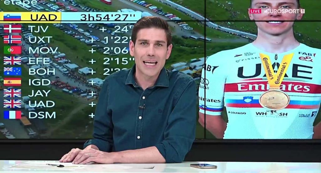 Adrián García Roca presentando 'La Montonera', en Eurosport.