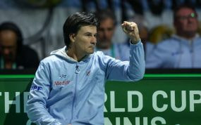 Guillermo Coria, durante las eliminatorias de la Copa Davis de septiembre en Mánchester.