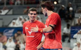 Lebrón y Galán durante el Mundial de Catar.