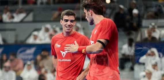 Lebrón y Galán durante el Mundial de Catar.