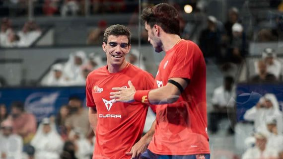 Lebrón y Galán durante el Mundial de Catar.