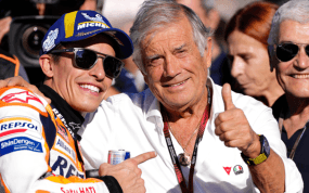 Giacomo Agostini con Marc Márquez.