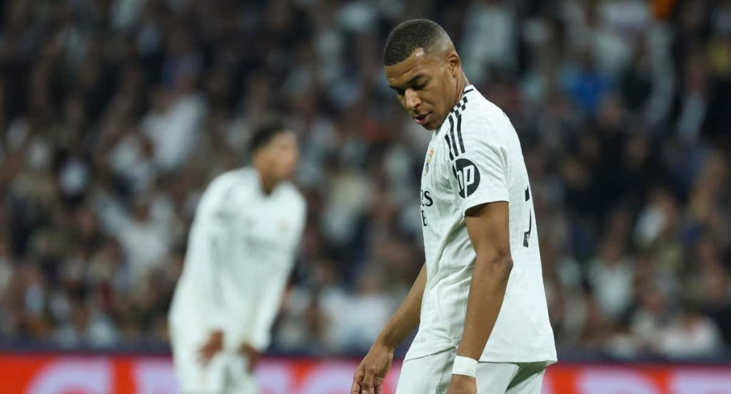 Mbappé, durante el Madrid-Milan.