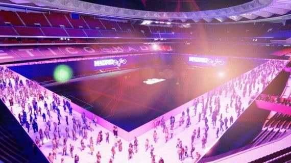 El Atlético de Madrid convertirá los laterales del césped del Metropolitano en una pista de hielo para patinar.