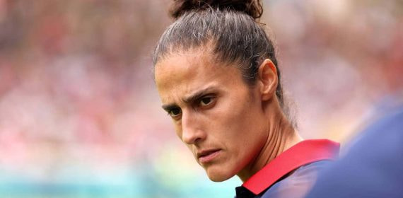 Montse Tomé durante un partido en los Juegos Olímpicos.