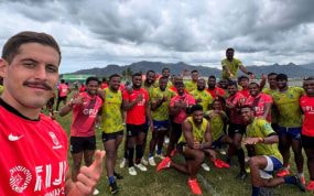 Tobías en la concentración de Fiyi 7s.