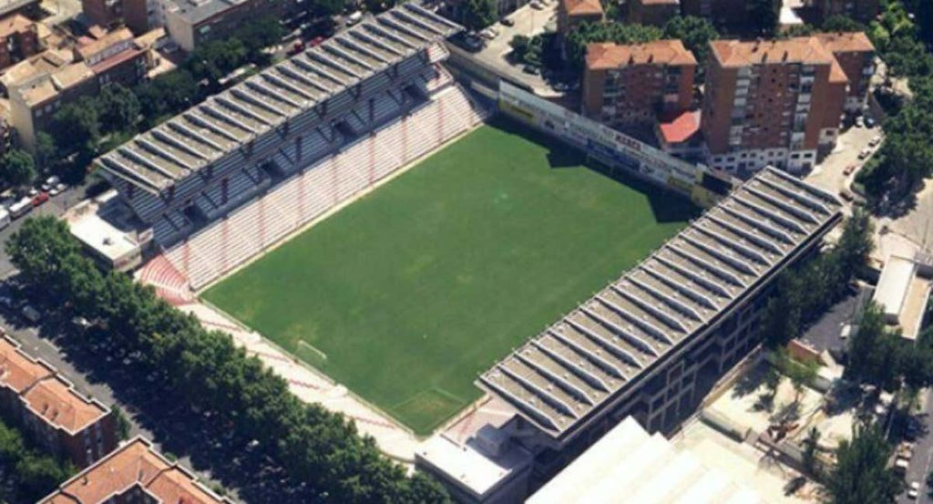 Vista aérea del Estadio de Vallecas, en Madrid.