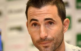 Miguel Albiol en la rueda de prensa de su despedida como futbolista profesional.