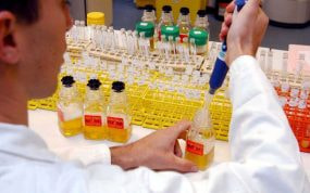 Imagen del análisis de muestras de controles antidopaje en el laboratorio.