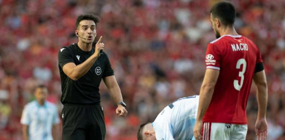 Eder Mallo Fernández, durante el encuentro entre el Nástic de Tarragona y el Málaga CF.