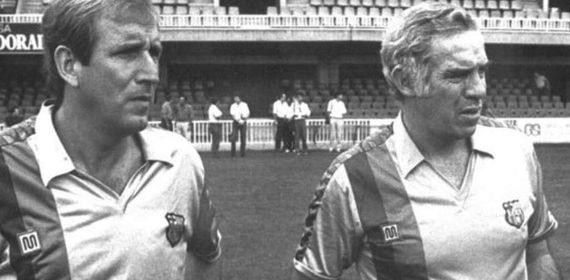 Carles Rexach y Luis Aragonés, cuando eran los dos entrenadores del FC Barcelona.