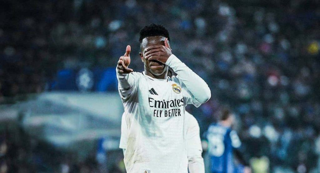 Vinicius, celebrando un gol.