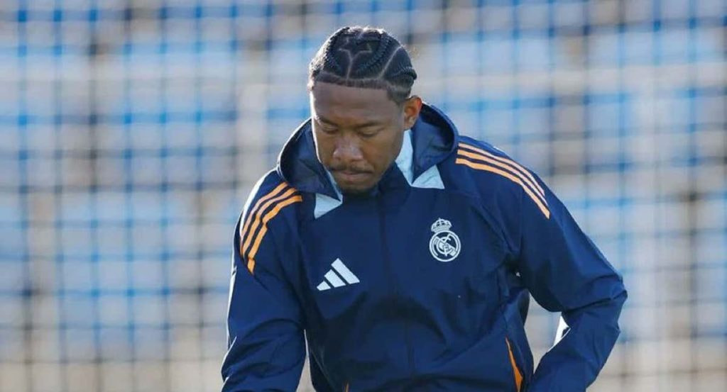 David Alaba entrenando en Valdebebas.