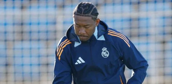 David Alaba entrenando en Valdebebas.