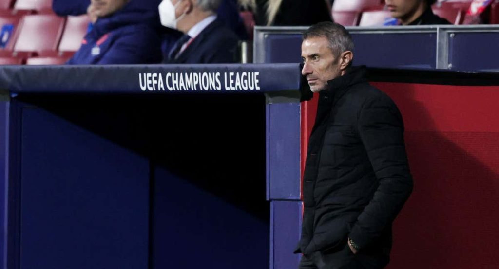 Andrea Berta, durante un partido del Atlético.