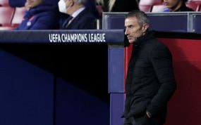 Andrea Berta, durante un partido del Atlético.