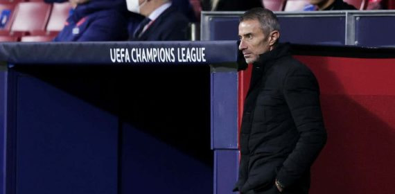 Andrea Berta, durante un partido del Atlético.