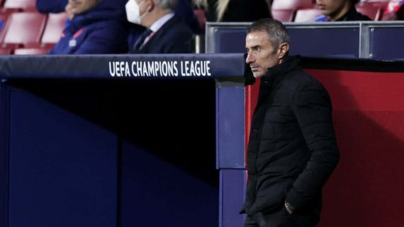 Andrea Berta, durante un partido del Atlético.