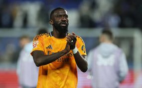 Antonio Rüdiger tras un partido con el Real Madrid.