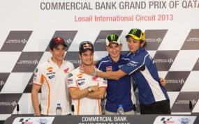 Marc Márquez, Dani Pedrosa, Jorge Lorenzo y Valentino Rossi.