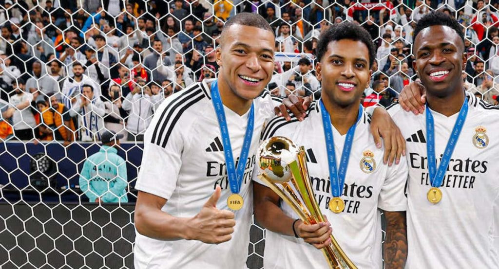 Mbappé, Rodrygo y Vinicius, juntos en Doha.