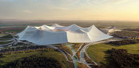 El estadio Hassan II pretender ser el más grande del mundo, con un aforo de 115.000 espectadores.