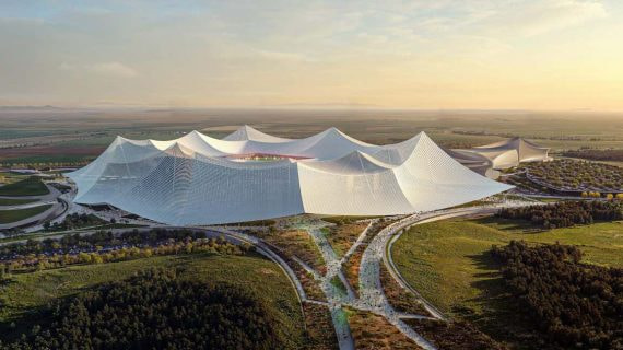 El estadio Hassan II pretender ser el más grande del mundo, con un aforo de 115.000 espectadores.