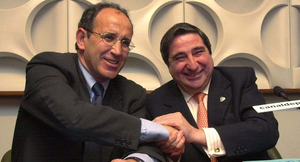 Irureta y Lendoiro, en una foto de archivo en la época dorada del Deportivo.