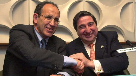 Irureta y Lendoiro, en una foto de archivo en la época dorada del Deportivo.