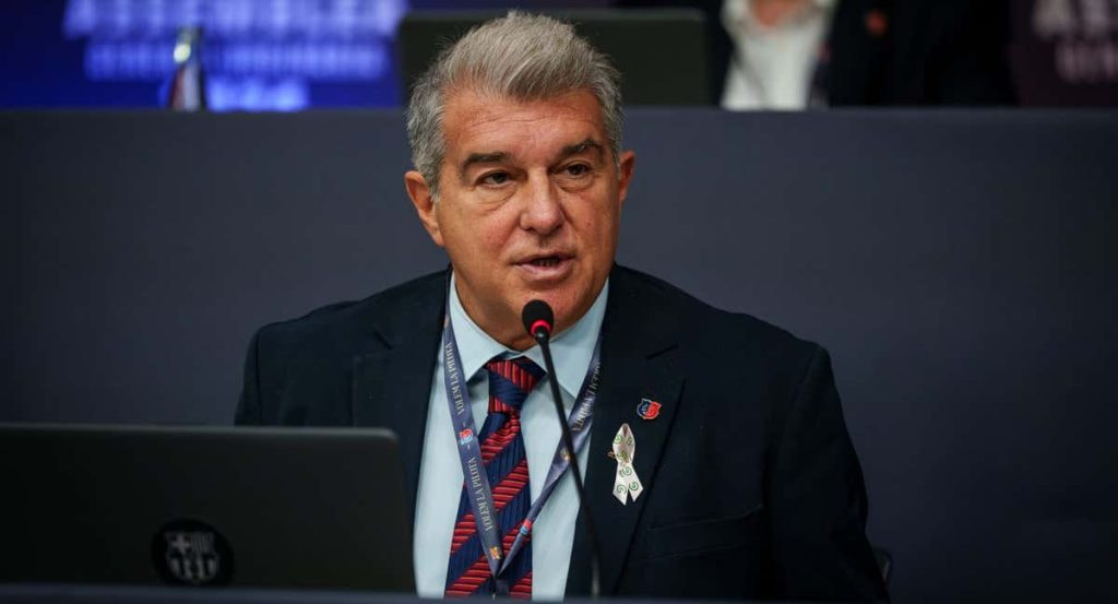 Joan Laporta en la Asamblea.
