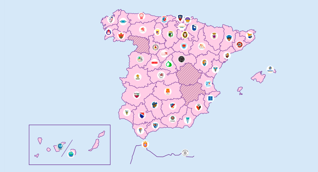 El mapa de los clubes desaparecidos de España.