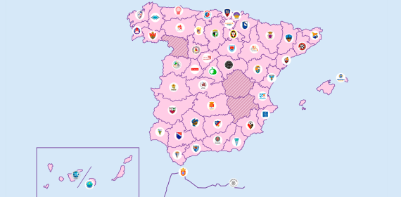 El mapa de los clubes desaparecidos de España.