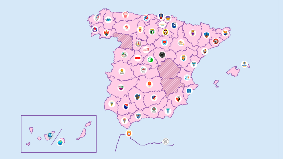 El mapa de los clubes desaparecidos de España.