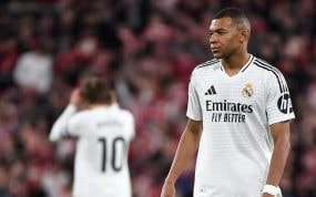 Kylian Mbappé, durante el Athletic - Real Madrid.
