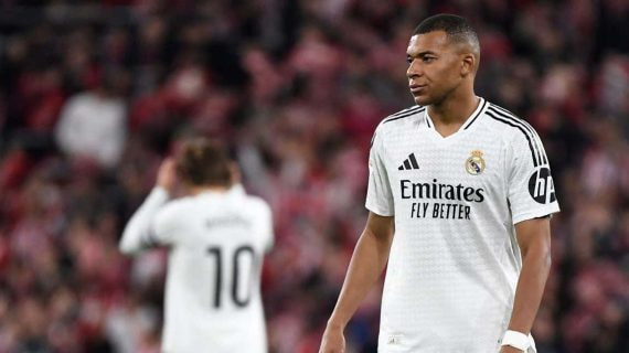 Kylian Mbappé, durante el Athletic - Real Madrid.