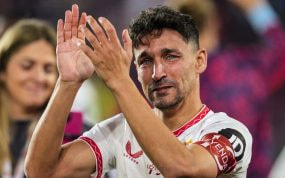 Jesús Navas, en su despedida de Nervión.