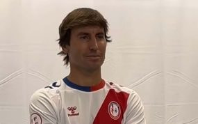Pedro Mosquera, en su presentación como jugador del Rayo Majadahonda.
