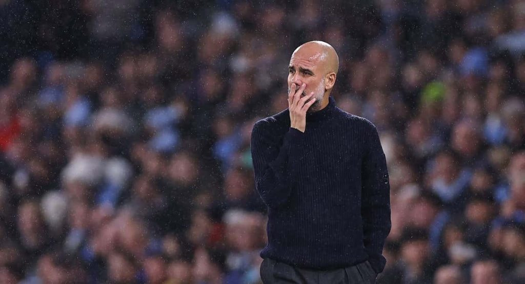Pep Guardiola, durante un encuentro con el City.
